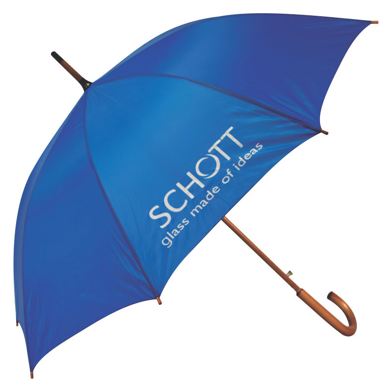 Blue Color Promotional Wooden Rain Umbrella